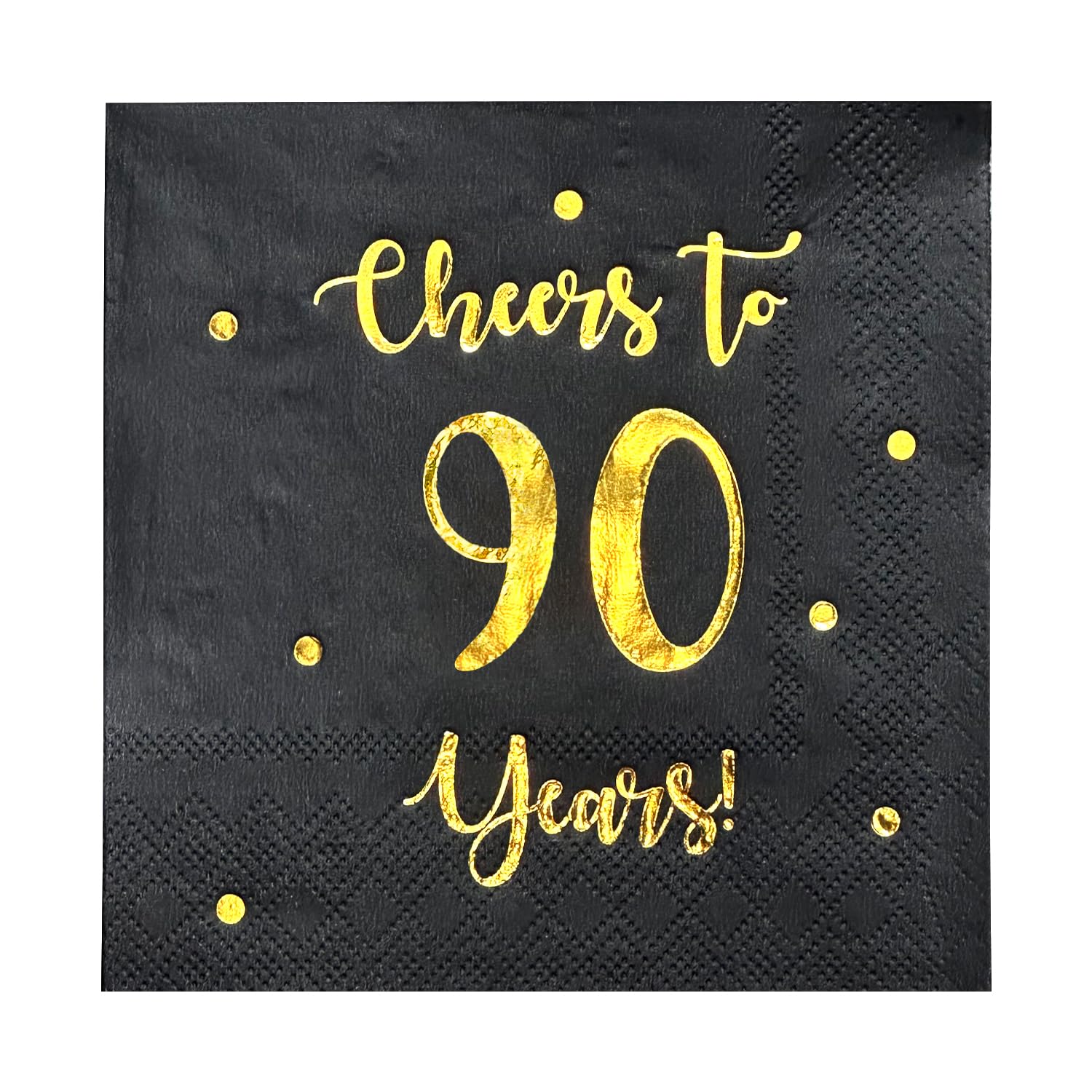 Cheers to 90 Years Cocktail Napkins | Happy 90th Birthday Decorations for Men and Women and Wedding Anniversary Party Decorations | 50-Pack 3-Ply