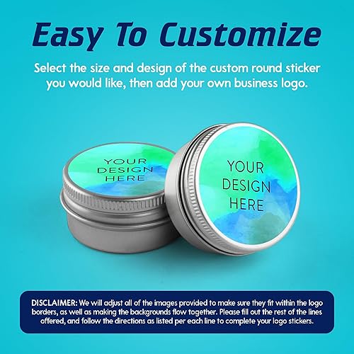 Vista 1061 de DayStar Custom Signs & Design - 100 adhesivos de vinilo personalizables, con texto, imagen, diseño y logotipo; adhesivos para logotipo de embalaje