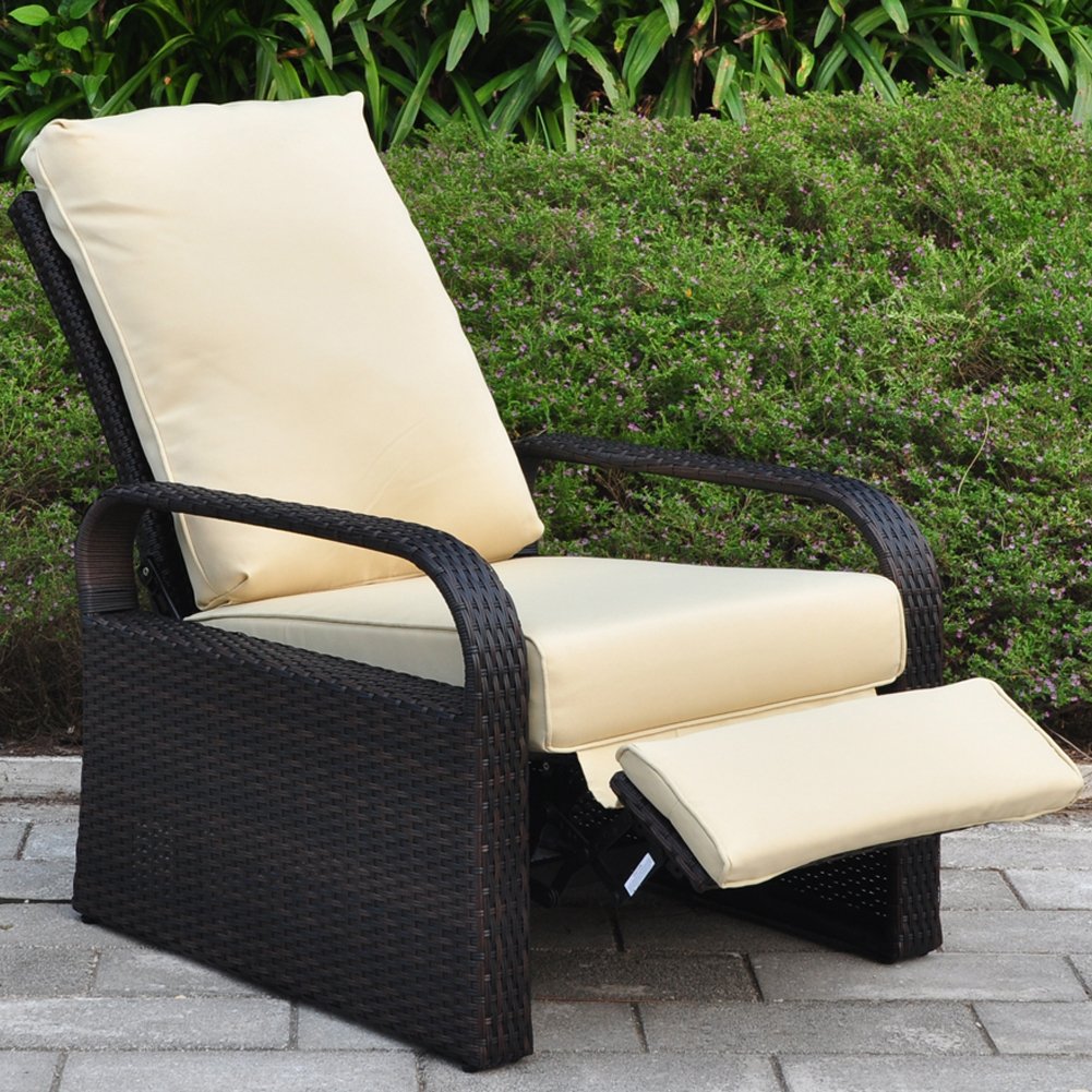 Buy ART TO REAL Outdoor Wicker Recliner Chair with 5.12'' Cushions