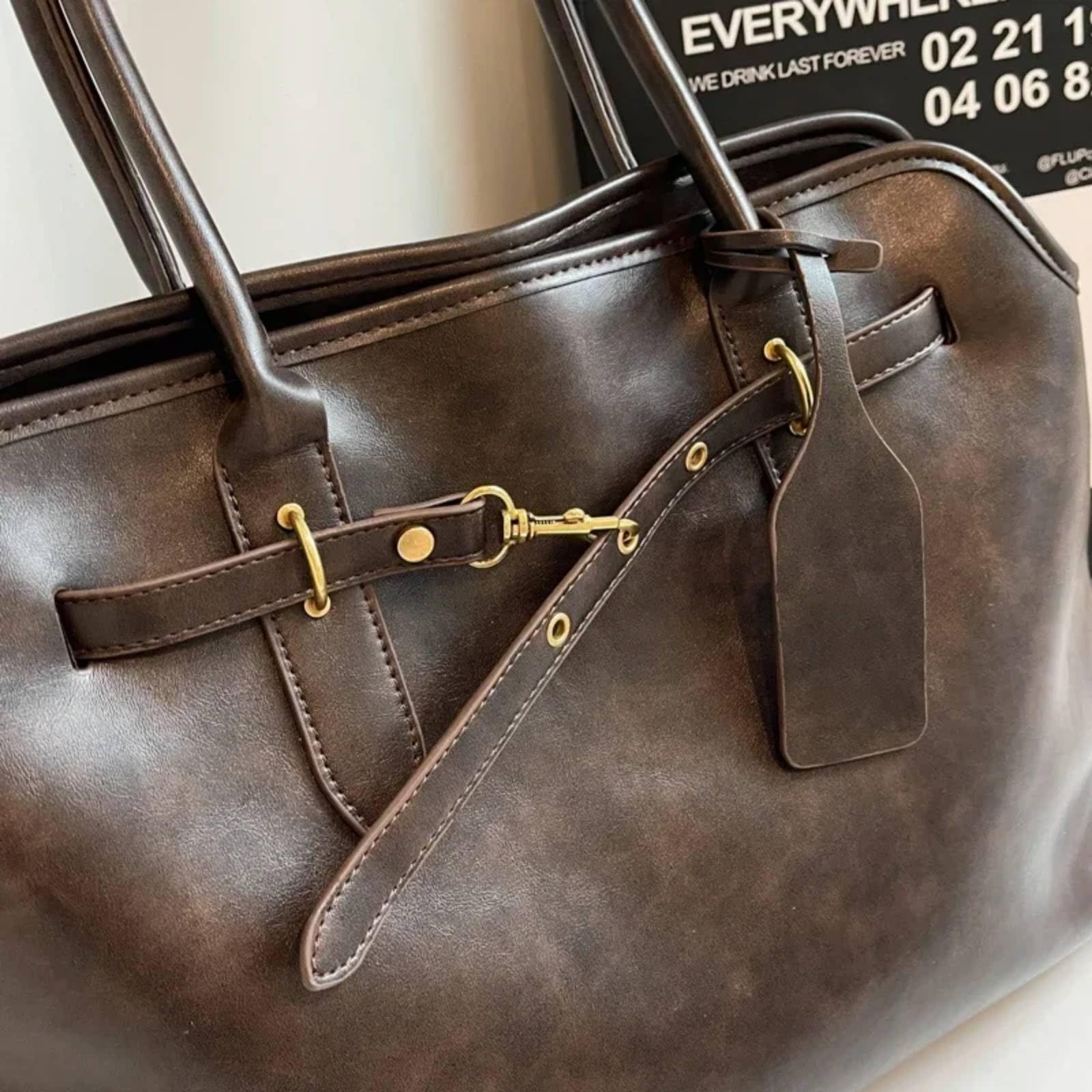 Bolsos de Mujer Bolso Hombro PU Gran Capacidad Vintage para Mujeres
