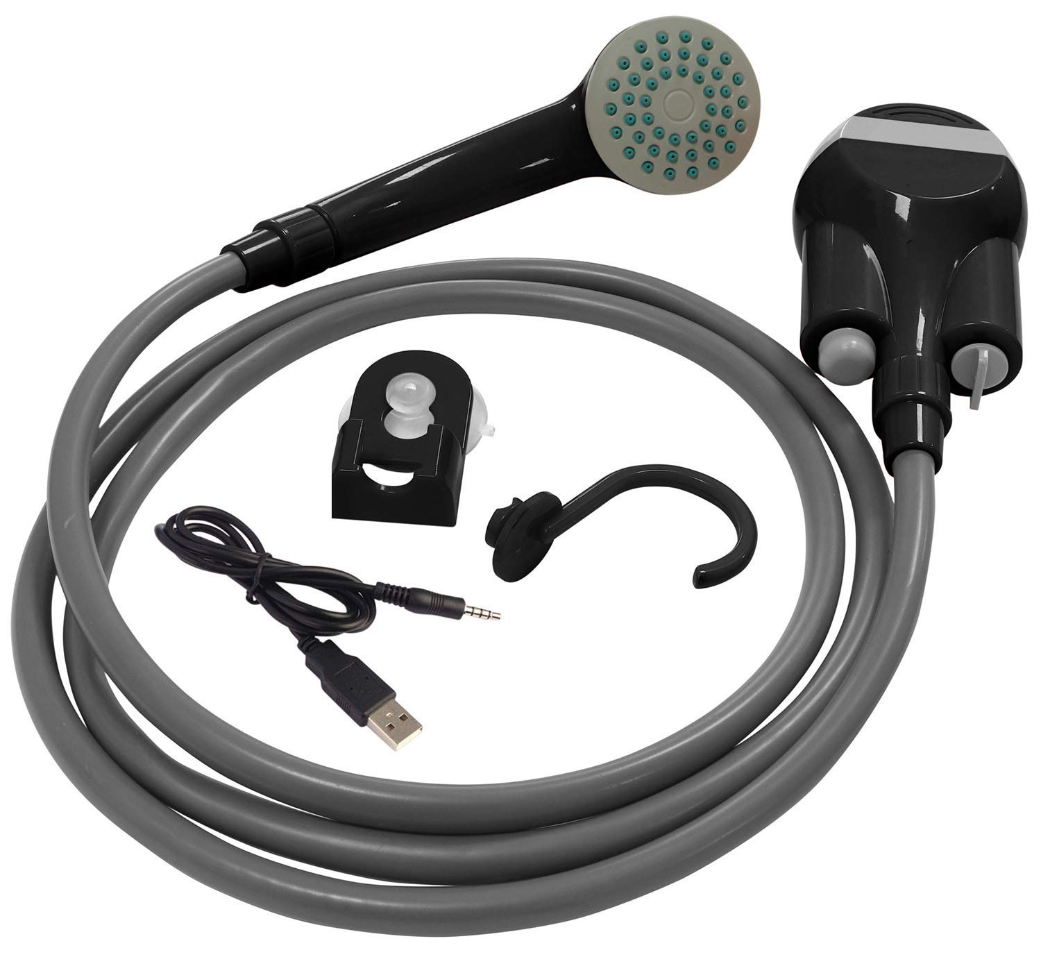 Leisurewize -Portable Camping Shower – Rechargeable Outdoor Shower with Pump, Handheld Showerhead, Hose, USB Charging, Ideal for Camping, Caravans, Festivals & Garden Use