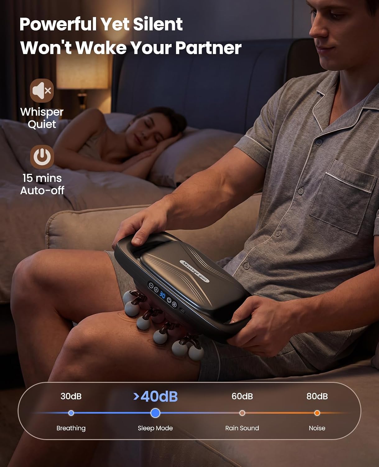 16 Head Massage Gun Deep Tissue, 15mm Deep Amplitude Percussion Massager, Multi Heads Electric Muscle Massager for Athletes and Large Muscle Groups, 30 Speeds -Fathers Day Dad Gifts
