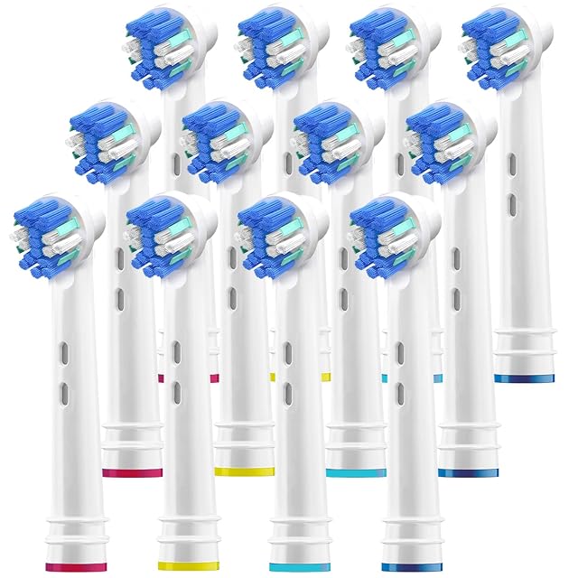 Replacement Brush Heads for Oral B- Professional Flossing Toothbrushes Compatible with Oralb Braun Electric Toothbrush- Pack of 12