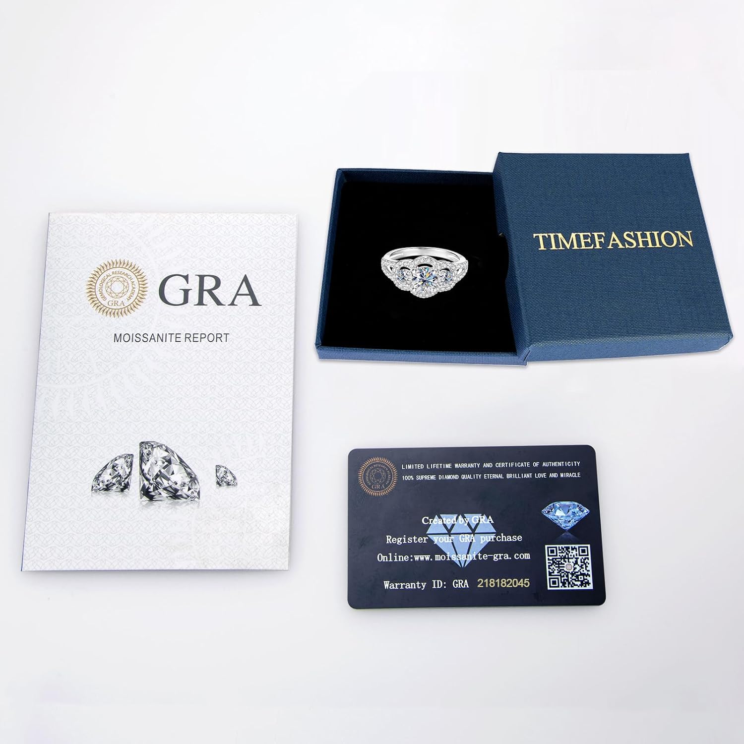 3-Stone Flower Moissanite Engagement Ring for Women