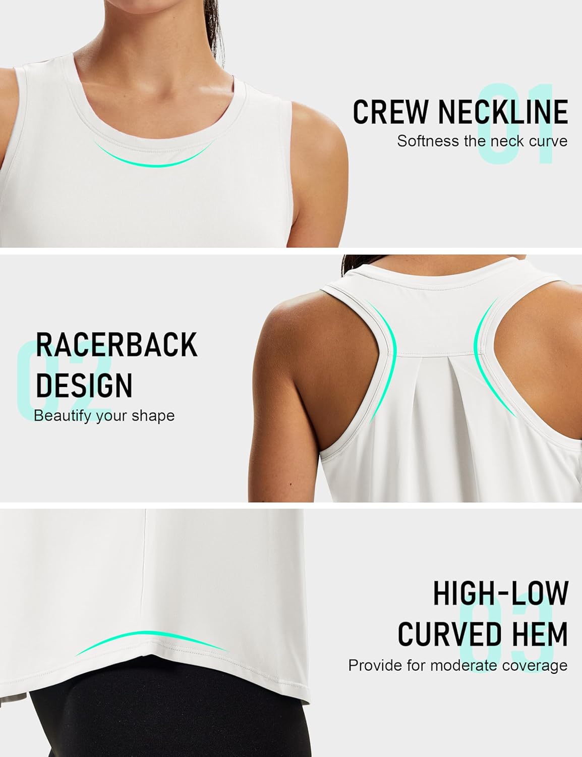 MAGCOMSEN Tank Top for Women Workout Athletic Muscle Tanks Racer backYoga Pilates Tops Sleeveless Running Gym Sports Tank - Image 4