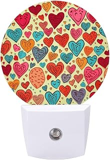 Colorful Heart Pattern Motion Sensor Night Light Plug LED Night Light | Bathroom Night Light Smart Night Lights Plug into Wall Sensor Home Decor Dusk to Dawn Sensor for Bedroom,Toilet,Hallway