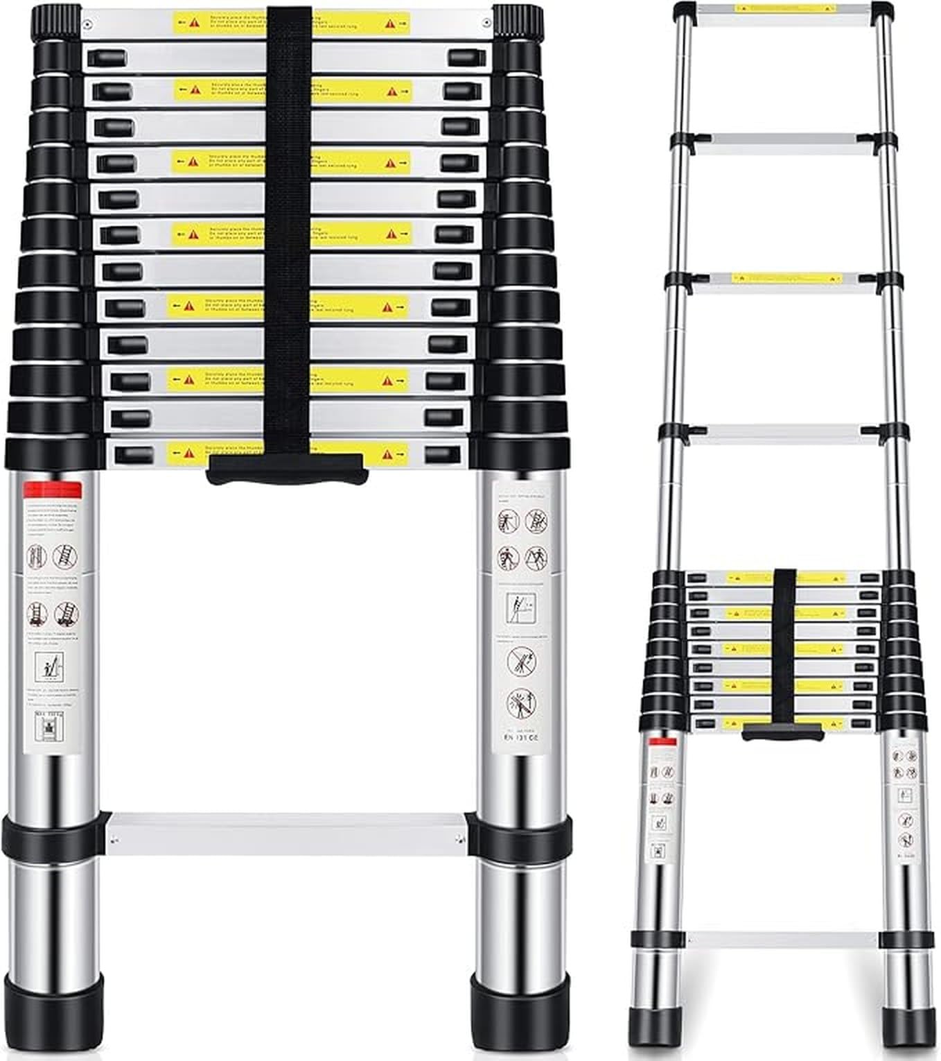 Smarty 5 Meter Telescopic Aluminium Ladder, Foldable Extendable Heavy Duty Portable Extension Ladder with Anti-Slip Steps & Safety Lock, 150kg Load Capacity for Home & Industrial Use-image-23
