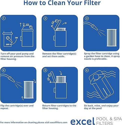 Miniatura 6 de XLS-706 Paquete de 4 filtros de repuesto para Pentair Clean Clear 520 y Waterway 525. También sustituye a Pentair R173578 y 178585, Unicel C-7472,