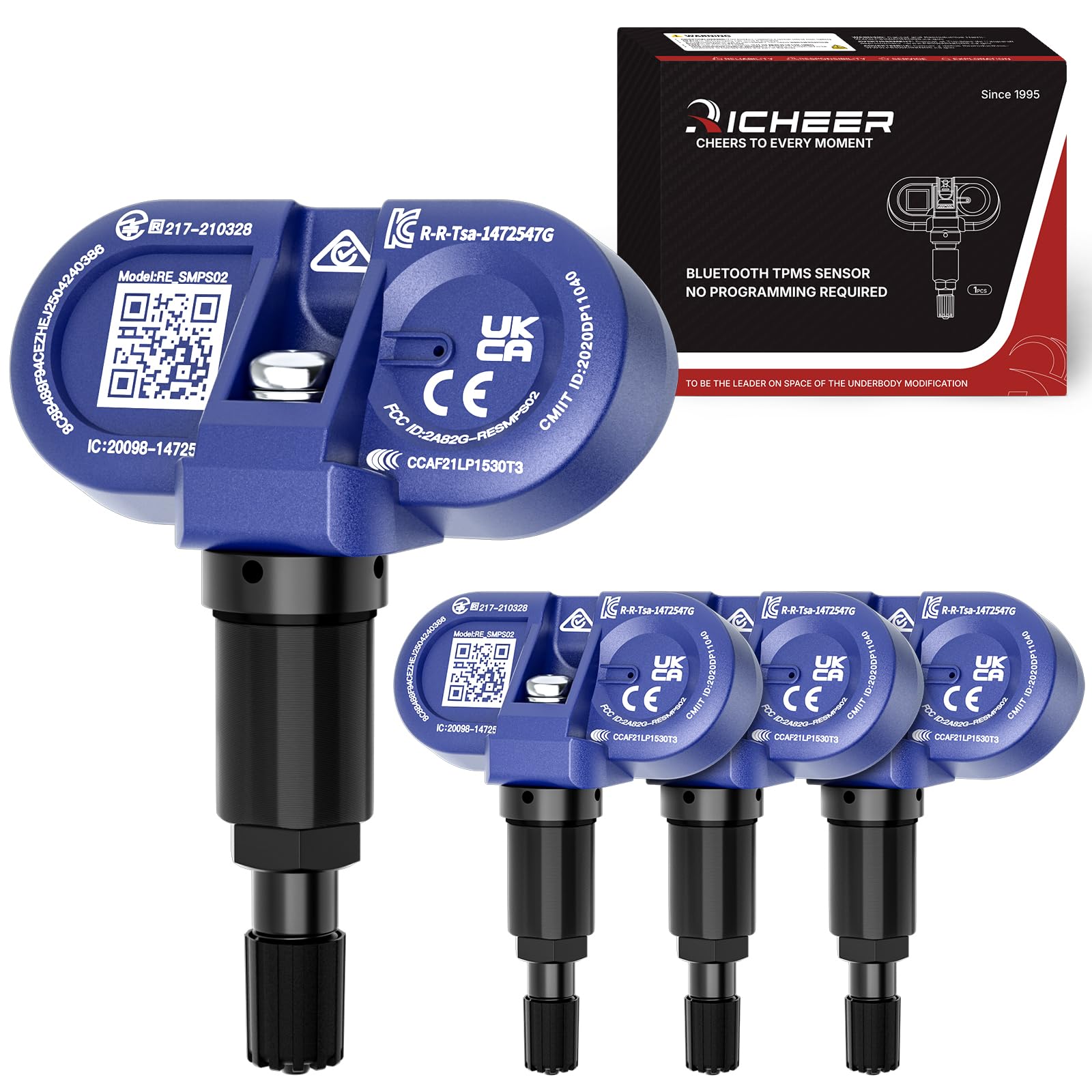 Photo 1 of Richeer Upgraded Bluetooth TPMS Sensor for 2020-2025 Model 3, Model Y, Model S, Model X, 4 Pack Tire Pressure Monitoring Sensor Replacement OE# 1490701-00-B, 1490701-01-B, 1490701-01-C