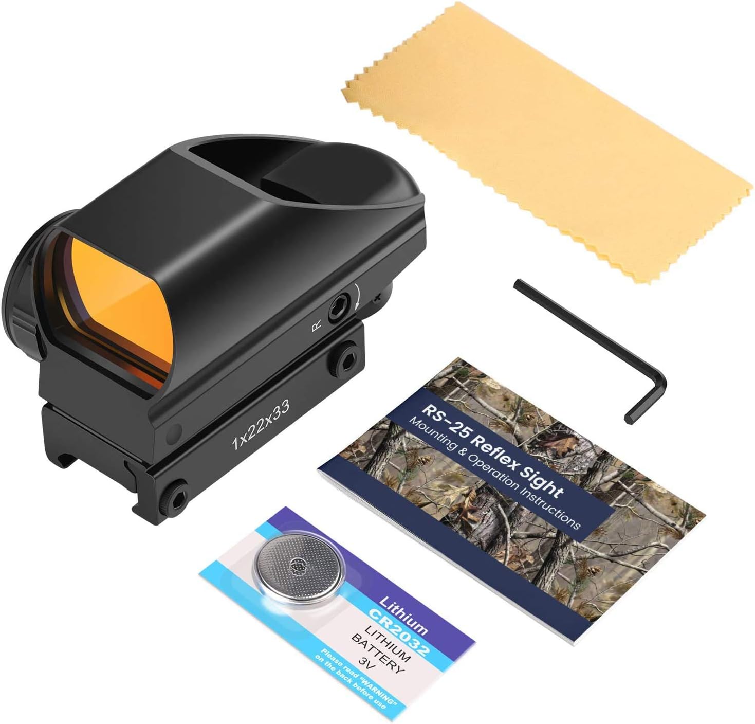 Feyachi RS-25 Reflex Sight with 4 Reticles Patterns Red Dot Sight Optical 20mm Pic Rail