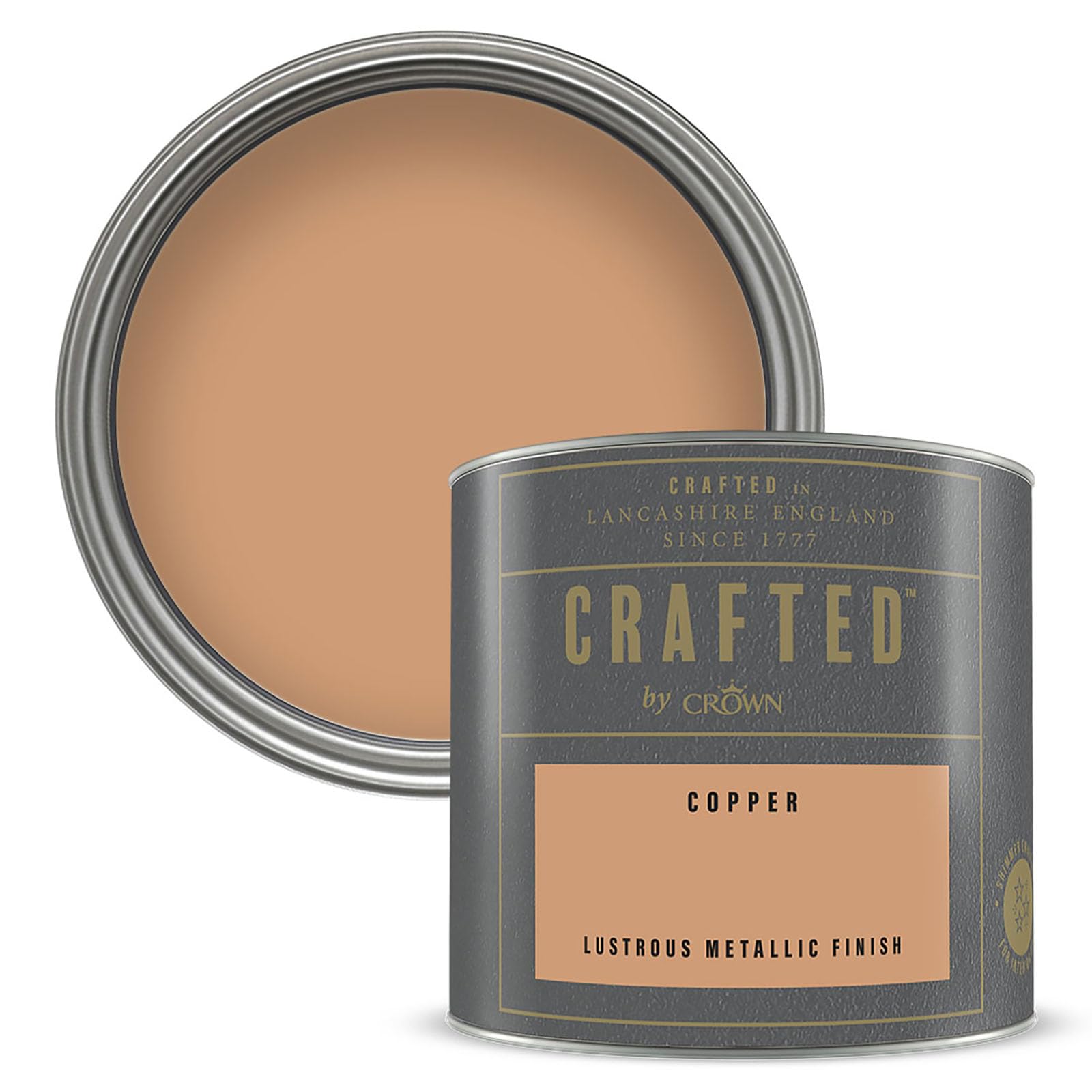 Crown CRAFTED Metallic Copper Paint Tester Pot - Sample 125ml