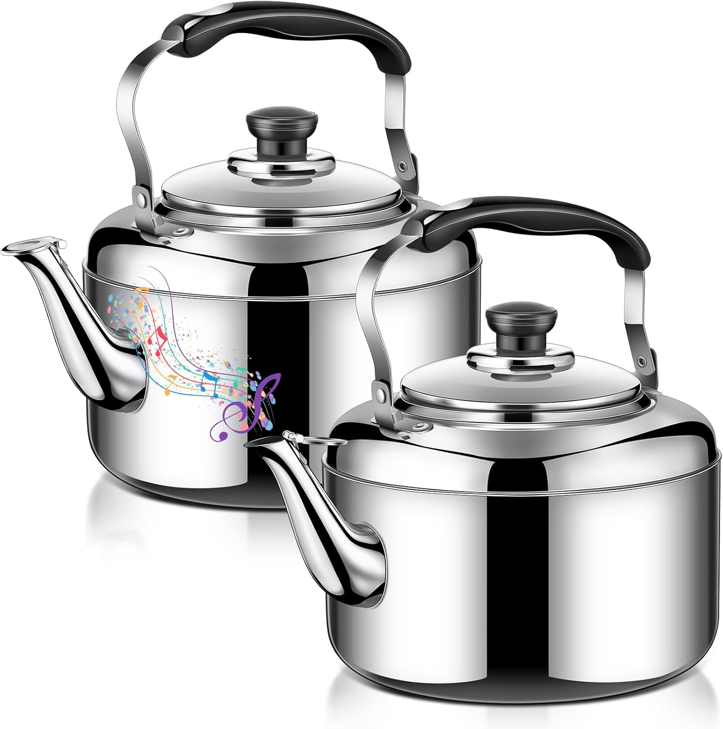Amazon.com: 2 Pcs 4qt Whistling Tea Pots for Stove Top, Food Grade ...