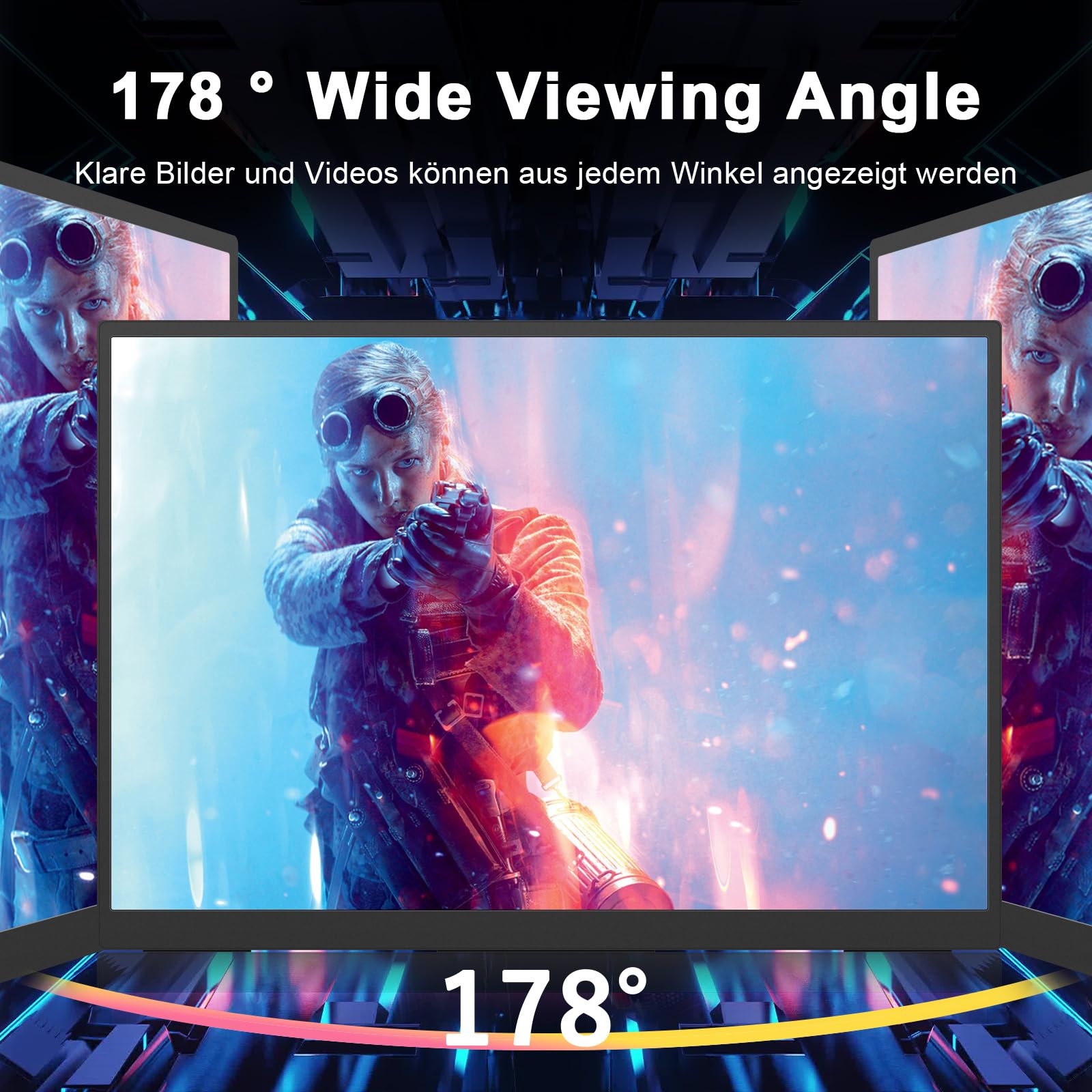10,5 Zoll Tragbarer Monitor 1920x1280 3:2 Mini-Bildschirm|500 Nits hohe Helligkeit+2000:1Kontrastverhältnis|Ultradünnes Gehäuse mit 45°-Ständer|Dual-Port HDMI/USB-C für Laptop/Mobilgerät/Mac