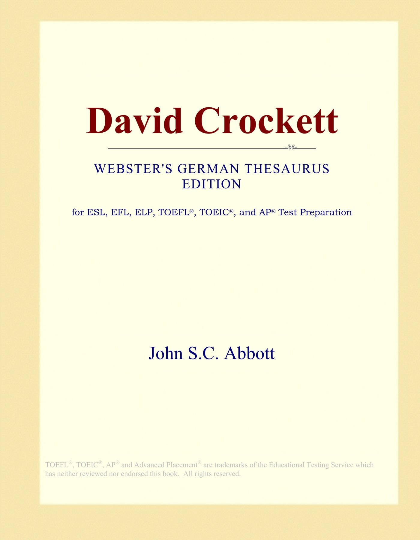 David Crockett (Webster's German Thesaurus Edition)