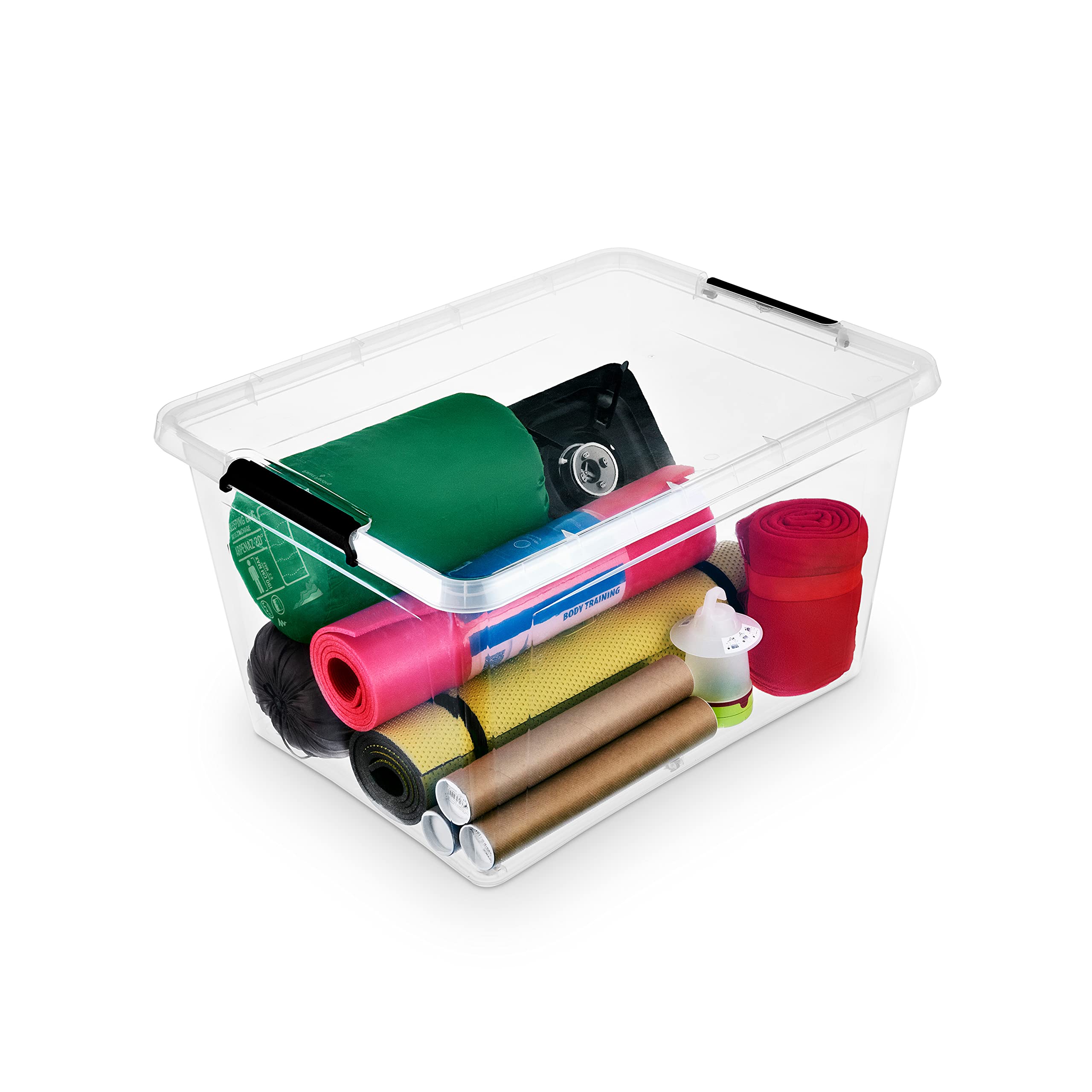 Orplast Solidstore Box 55 liter op wielen grafisch en geel, 1