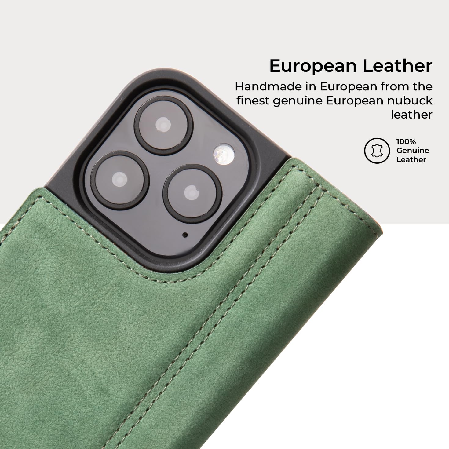 Snakehive Leather Wallet for iPhone 16 Pro, Real Leather Wallet Phone Case with Viewing Stand and Card Holder - Image 4