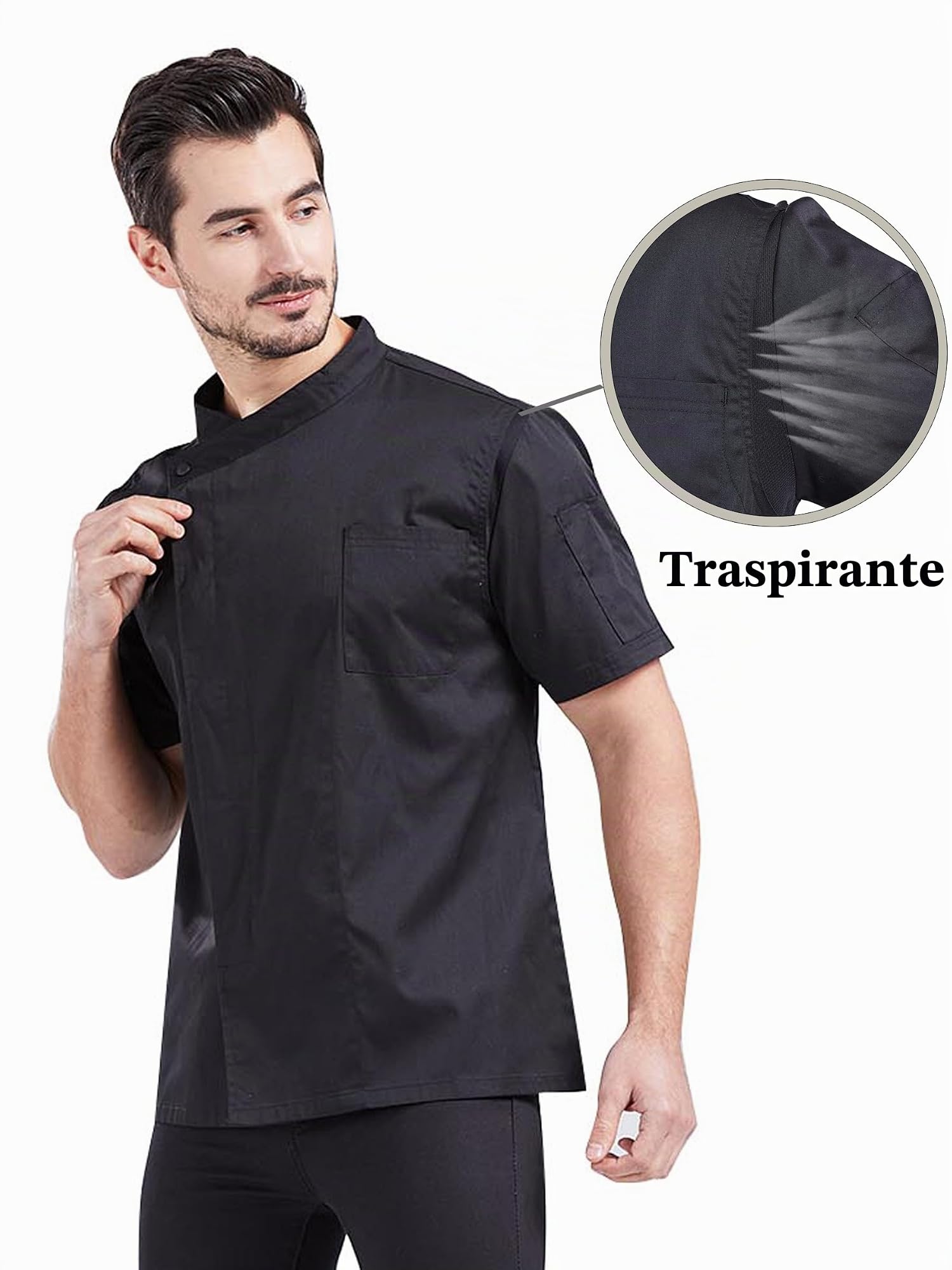 Nanxson Cucina Cappotto da Uomo, Giacca Corta da Ristorante, Uniforme da Cucina, CFM0066