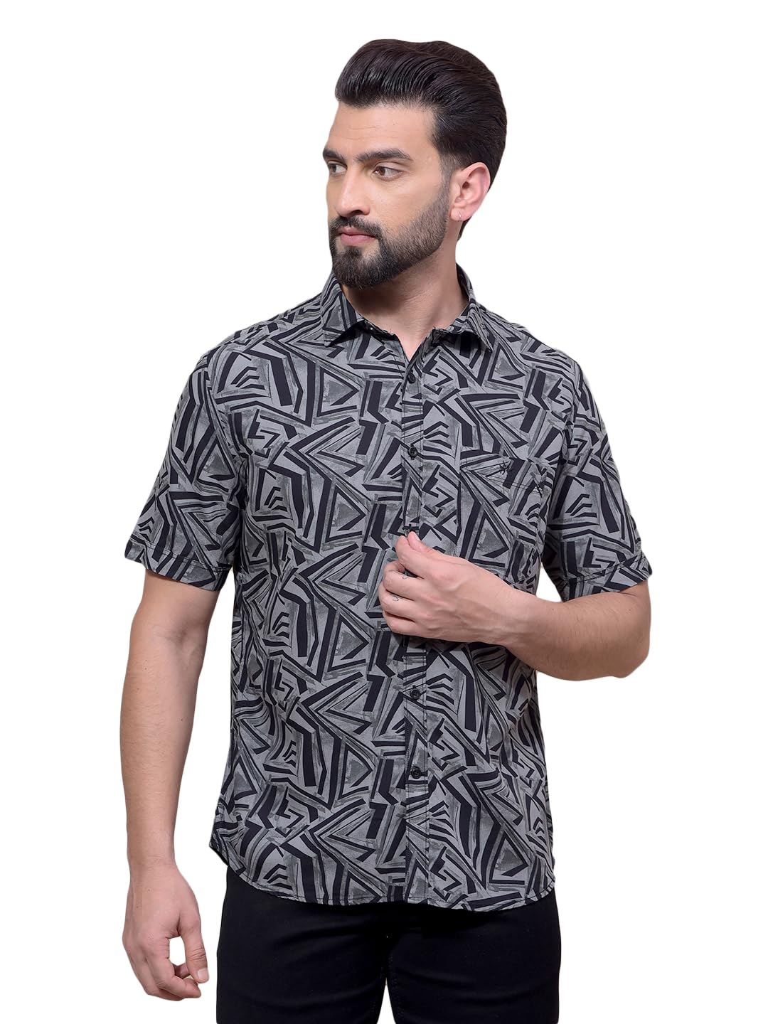 Crimsoune Club Men's Grey Printed Shirt-picture-42