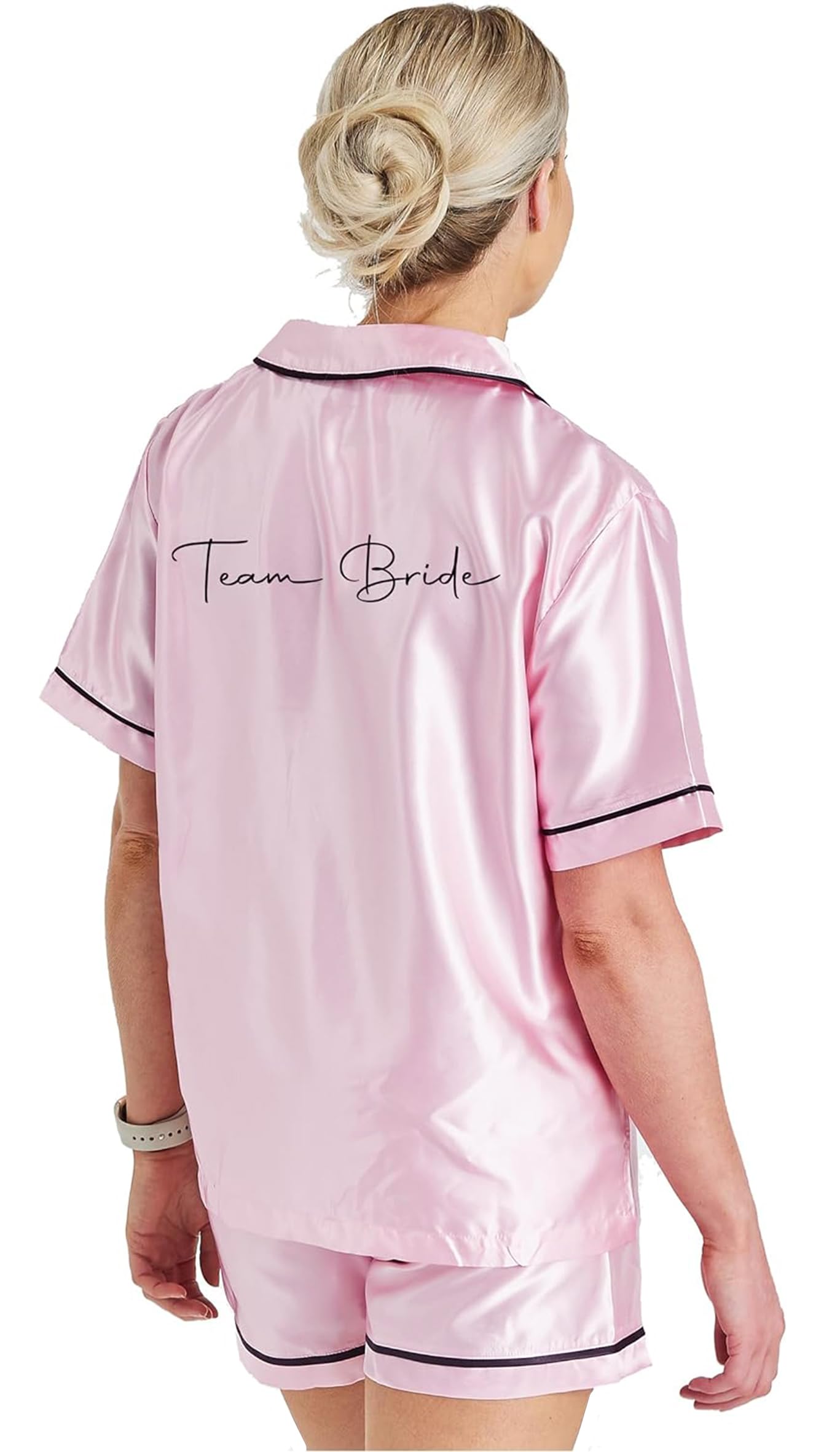 Jjlc Women's - Team Bride Girls Hen Party Wedding Bride Bridesmaid Satin Short Pyjamas (, 16-18)