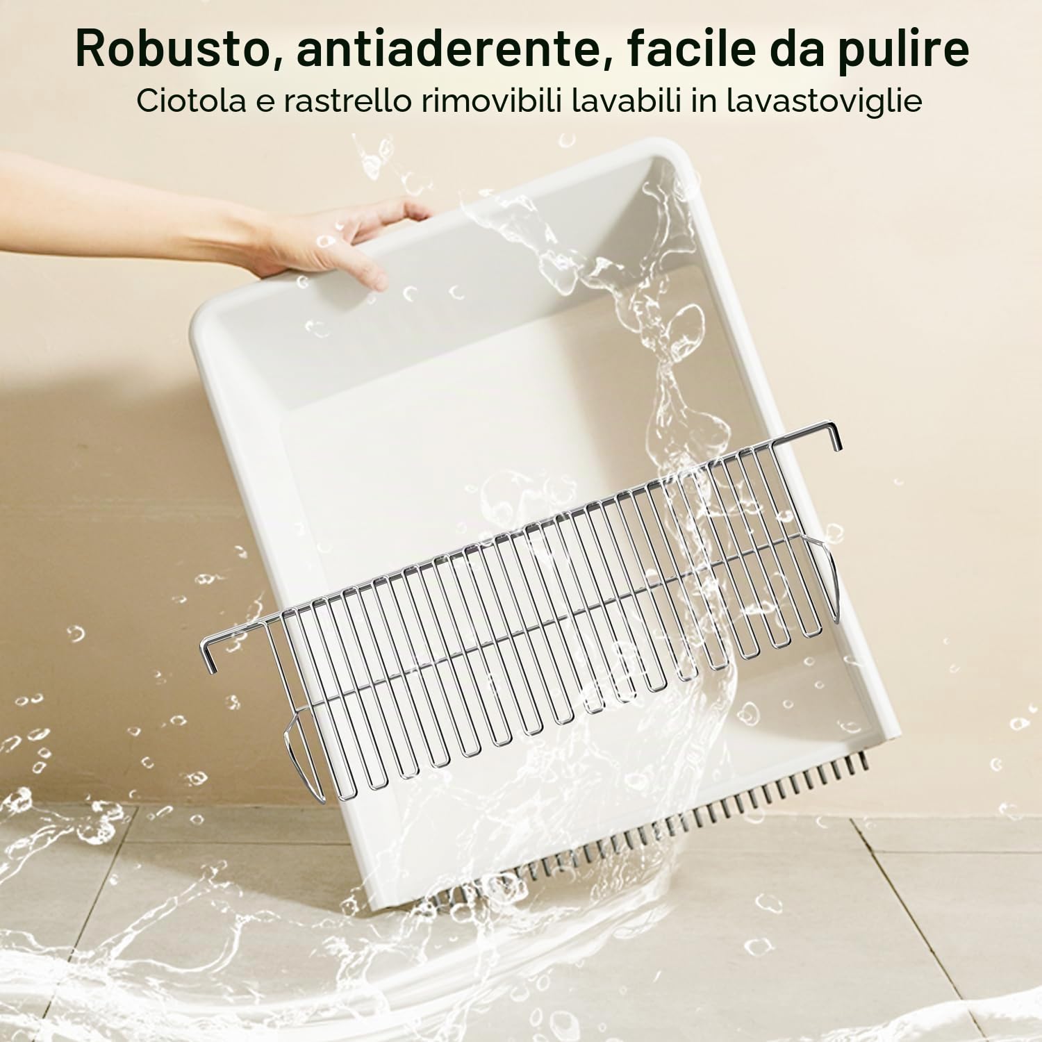 UBPET C31 Lettiera Autopulente per Gatti, Lettiera Aperta Autopulente con Controllo App, Deodorizzatore, Sistema a Doppio Rastrello, Grande Capacità, per Più Gatti