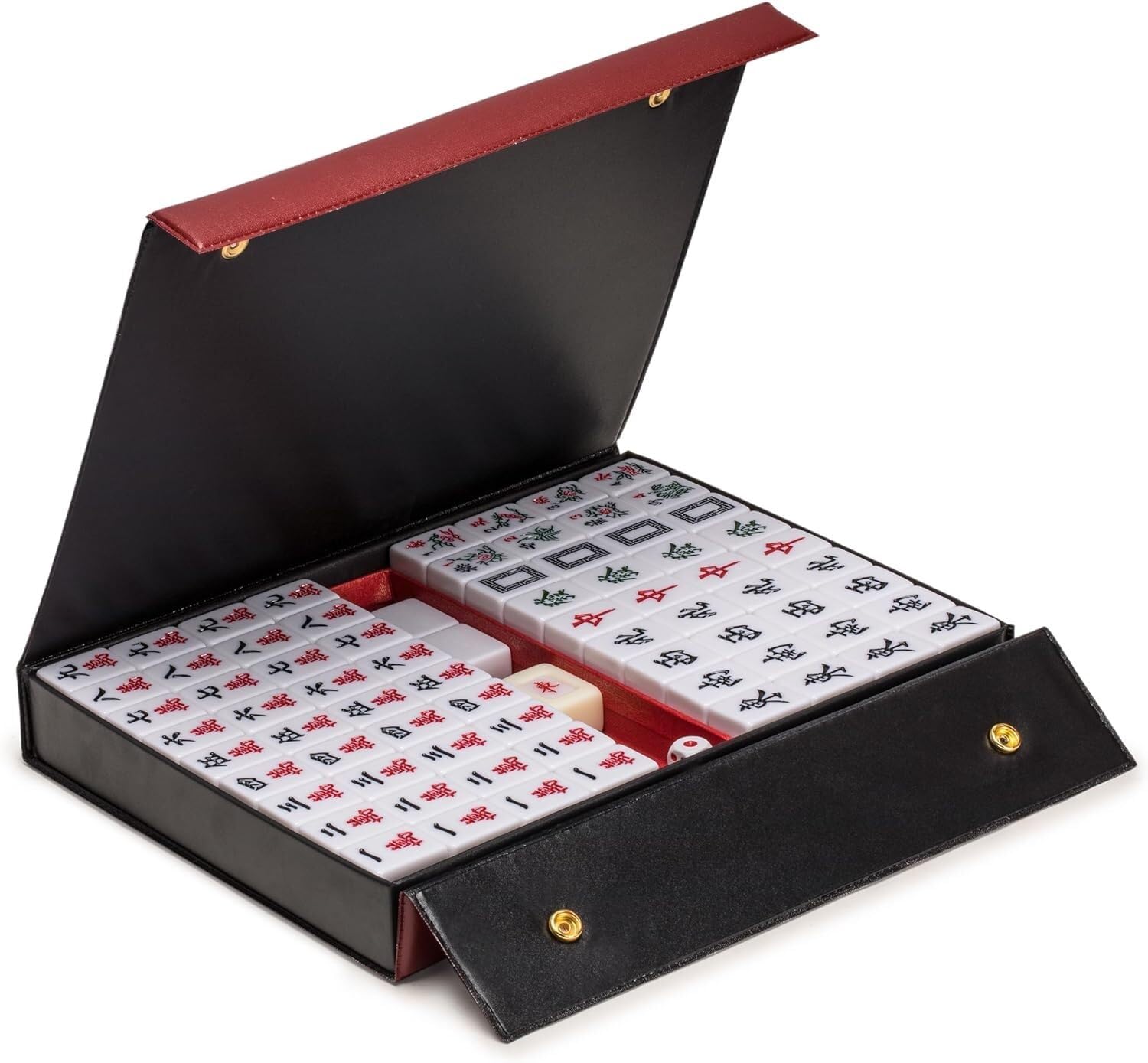 Pack de Jeux Coffret de Jeu de Mahjong Chinois Professionnel, 144 tuiles de Mahjong, Jeux de société de Voyage(Giallo)
