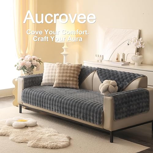 Miniatura 3 de Funda de terciopelo de felpa suave para sofá, funda antideslizante y esponjosa para sofá modular de 3 cojines, sofá L afilado, funda protectora de