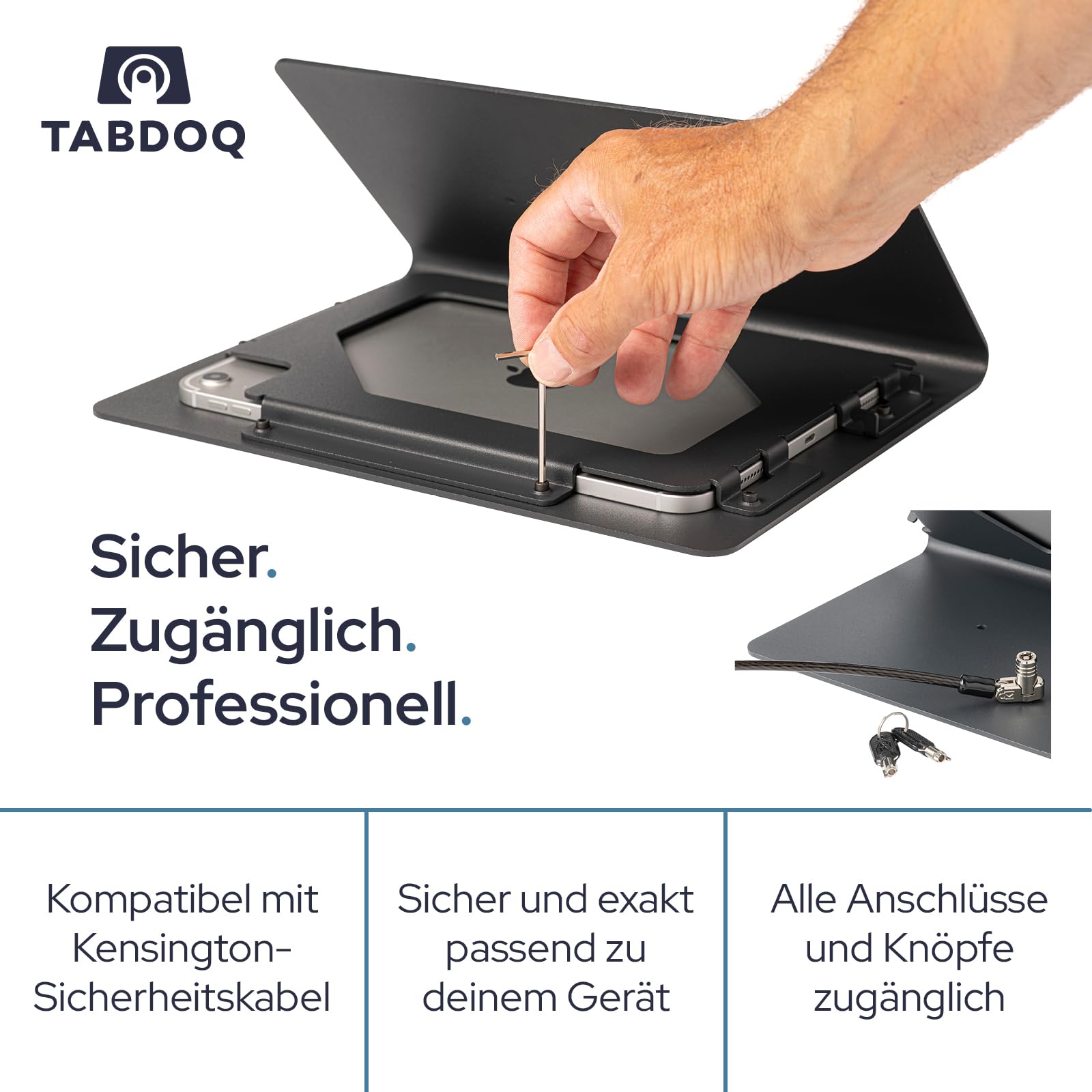 POS - Diebstahlsicherer Tablet-Ständer kompatibel mit Samsung A11+ | Sicherer Metall-Tablet-Ständer für Business POS & Einzelhandel | Tablet-Halterung