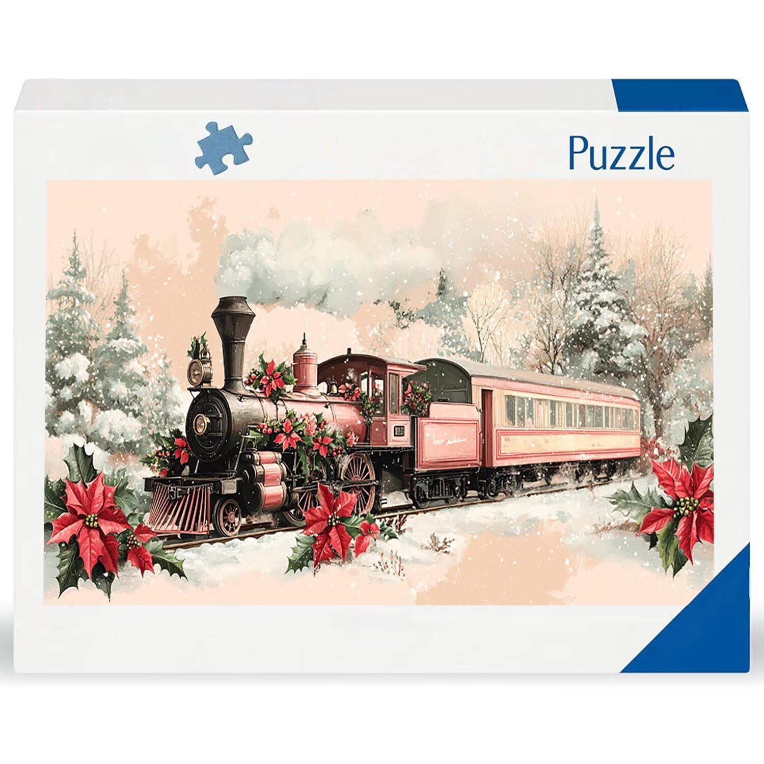 Świąteczny pociąg - Puzzle 900 sztuk dla dorosłych - Puzzle DIY, kreatywna rozrywka, sztuka nowoczesna, klasyczne puzzle dla dorosłych i młodzieży w wieku 12 lat, pomysł na prezent dla mężczyzn i