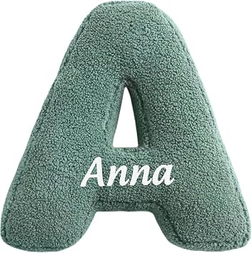 OPALSTOCK Personalized Letter Pillow Custom Alphabet Initial Cushion with Embroidered Name, Soft Plush Decorative Pillow Nursery, Bedroom & Living Room Decor Styles 1