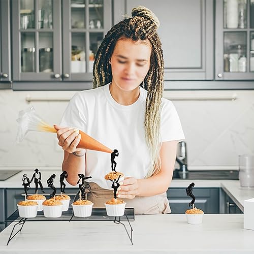 Vista 42 de Rsstarxi Paquete de 24 adornos para magdalenas, micrófono con purpurina, símbolos musicales, selecciones de cupcakes, música rock, concierto, tema