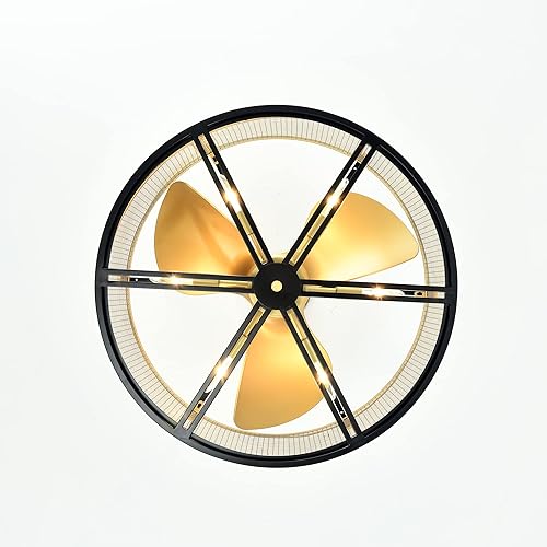 Miniatura 6 de Warehouse of Tiffany Bailey DW01W45BG - Ventilador de techo de 6 luces, 3 aspas, color negro mate, 25 pulgadas con control remoto, tamaño grande