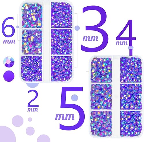 Vista 39 de Diamantes de imitación rojos de resina AB para manualidades de 0.079 in, 0.118 in, 0.157 in, 0.197 in, 0.236 in, parte trasera plana, gemas de Rojo