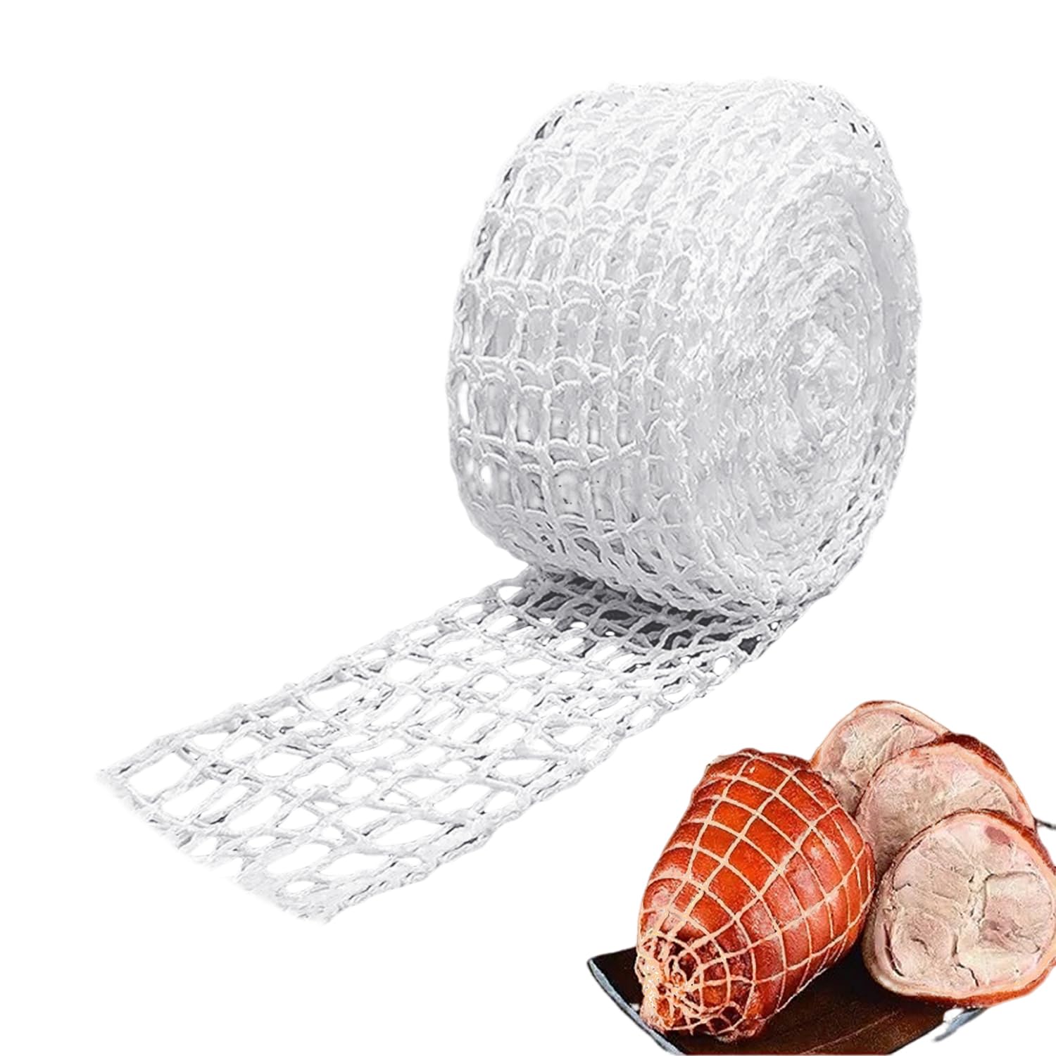 1 Roll (5 Meters) Cooking Net, Grilled Pork Tying Tape, Cooked Food Mesh Bag, Barbecue Cotton Net, Cooking Meat Net Roll, Pig's Feet Tying Line