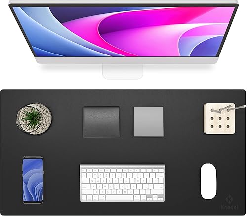K KNODEL Tapete de escritorio antideslizante, impermeable para escritorio, de cuero para teclado y mouse, protector de escritorio, almohadilla de