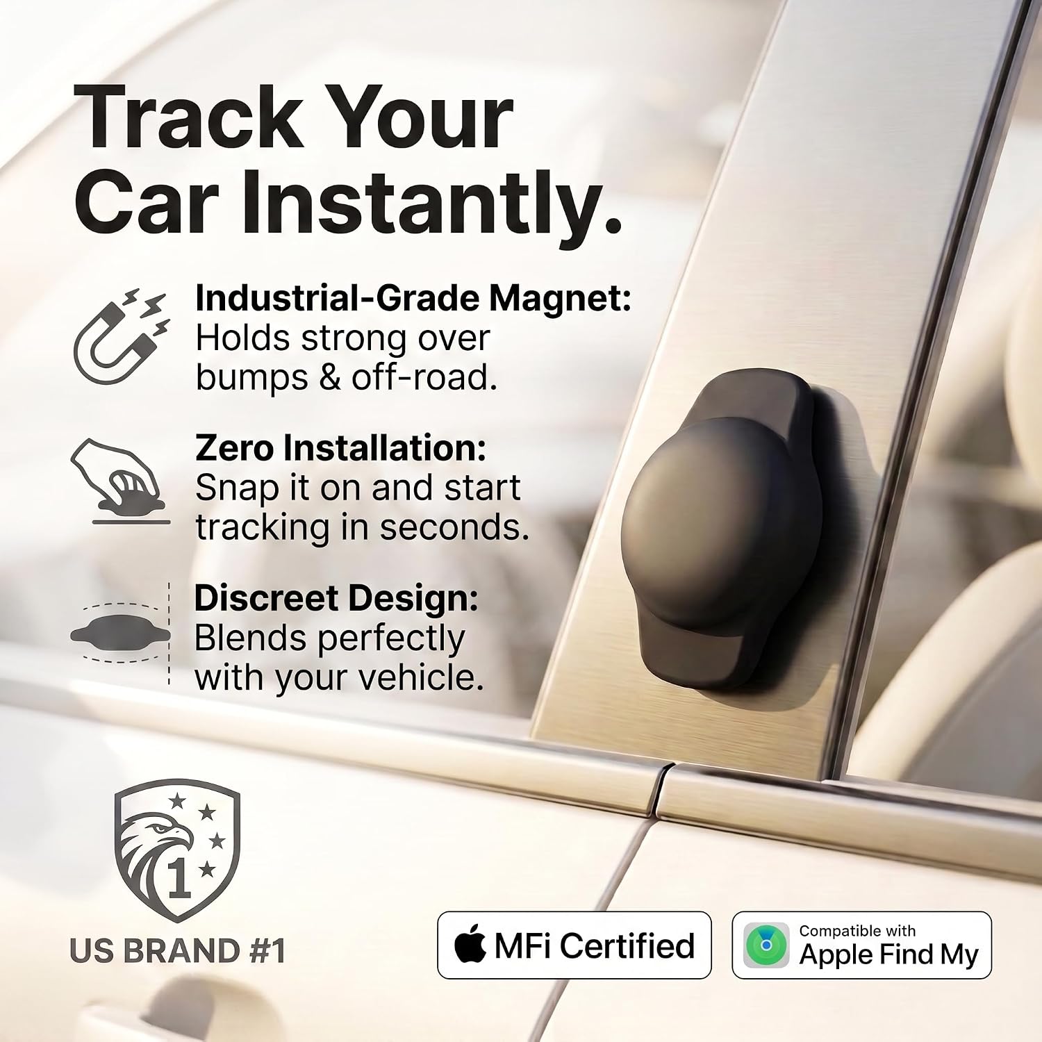 2 Pack Magnetic GPS Tracker for Vehicles for Apple Find My iOS Only Hidden