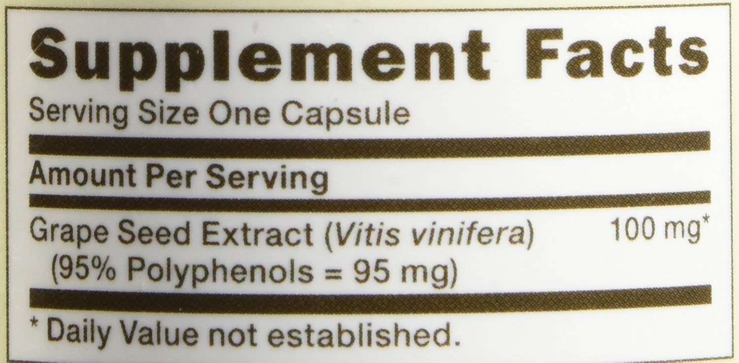 GNC Herbal Plus Grape Seed Extract 100mg | Provides Antioxidant Support, Vegetarian, Sodium Free, Zero Sugar | 100 Capsules : Health & Household