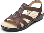 DREAM PAIRS Women's Comfortable Arch Support Orthopedic Boho Bohemian Dressy Flat Sandals Elastic Slip on Open Toe Walking Shoes for Summer
