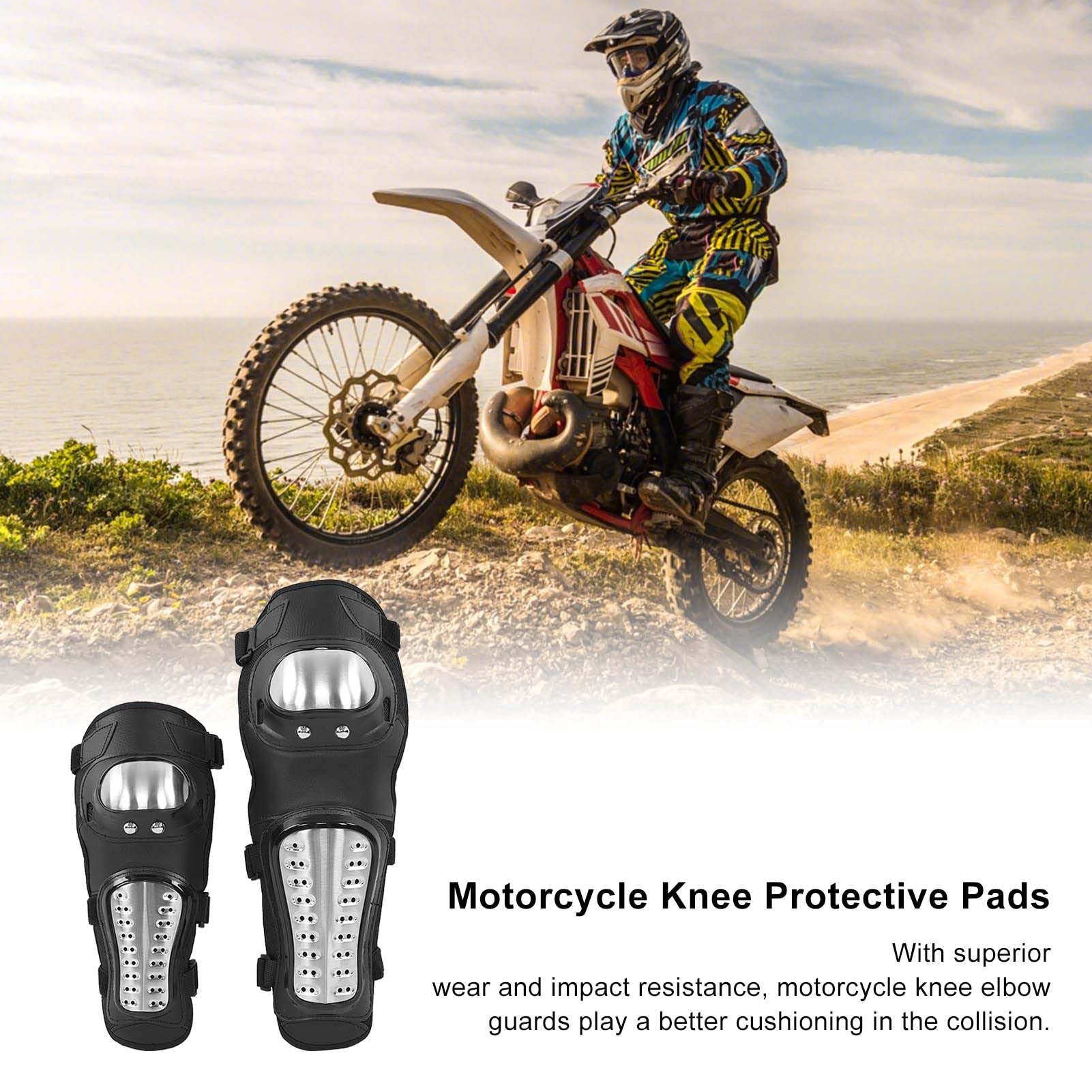 Tissting 4 Piezas Rodilleras y Coderas para Motocicleta – Protectores Antideslizantes de EVA y Acero para Motocross, Ciclismo, ATV, MTB y Patinaje