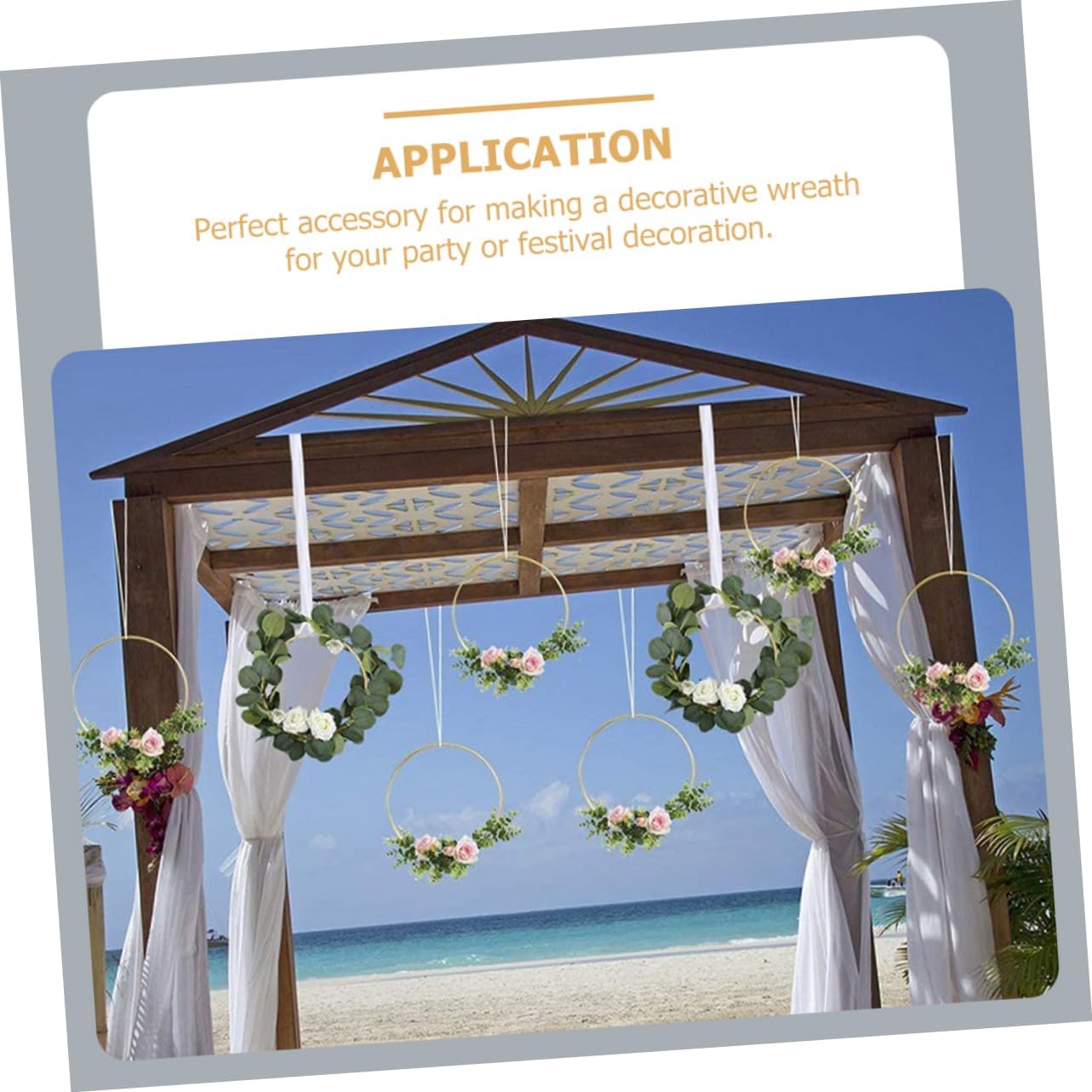 VOSAREA Wooden Metal Frame Wreath Making Supplies Hoop Centerpieces for Wedding Holiday Decorations