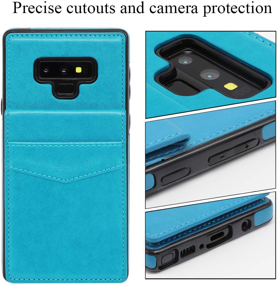 LakiBeibi Galaxy Note 9 Case, Premium Leather Anti-Scratch Galaxy Note 9 Wallet Case with Credit Card Slots Folio Flip Shockproof Protective Case for Samsung Galaxy Note 9 (2018) - Lake Blue