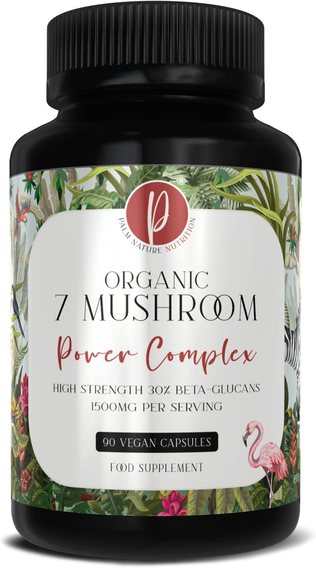 7 Mushroom Complex - High Strength Extracts Not Powders - 30% Beta-Glucans - 90 Capsules - 1500mg Per Serving - Lions Mane, Chaga, Reishi, Shiitake, Maitake, Tremella, Cordyceps