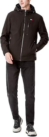 Tommy Hilfiger Adaptive Men's Filled Soft Shell Hooded Open Bottom Jacket With Full Sherpa Lining
