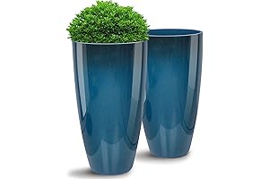 21-inch Outdoor Planters, Blue Hues for Vibrant Scenery