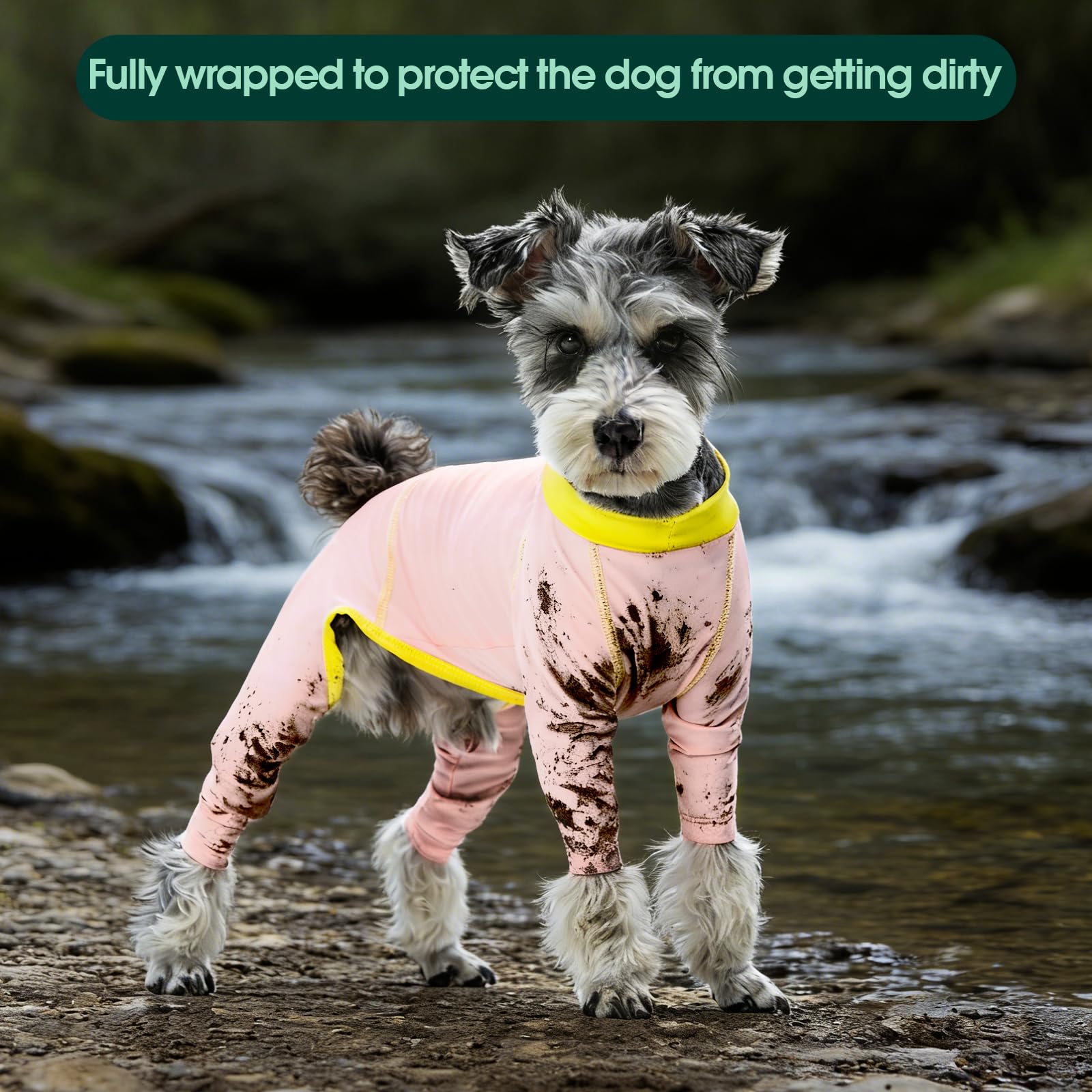 Kuoser Hunde Schlafanzug, Hundebody mit Beinen, Sonnenschutz Shirt, Rosa XL | Atmungsaktives Hundepyjama mit 4 Beinen für kleine Hunde, Kühlweste Hund, Hundeshirt für Indoor & Outdoor