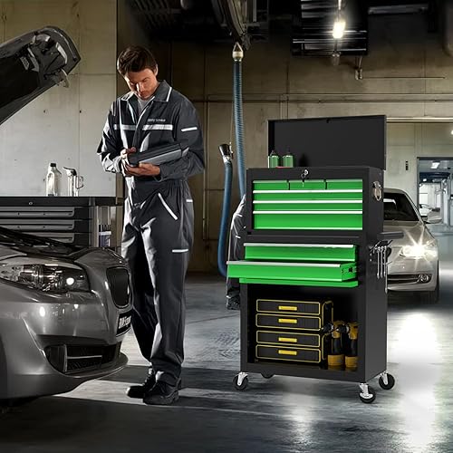 Miniatura 2 de On Shine Caja de herramientas con ruedas de 8 cajones, caja de herramientas rodante de gran capacidad con ruedas, caja de herramientas mecánica de