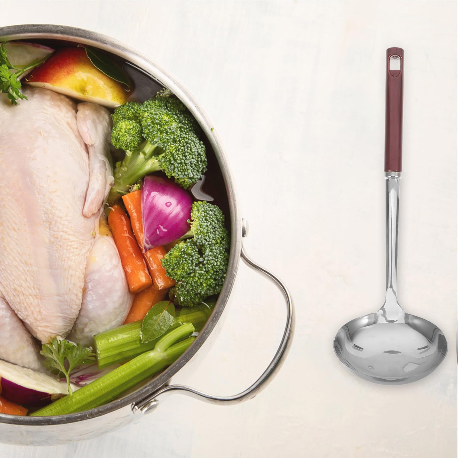 Set di 7 Utensili da Cucina in Acciaio Inox, Argento