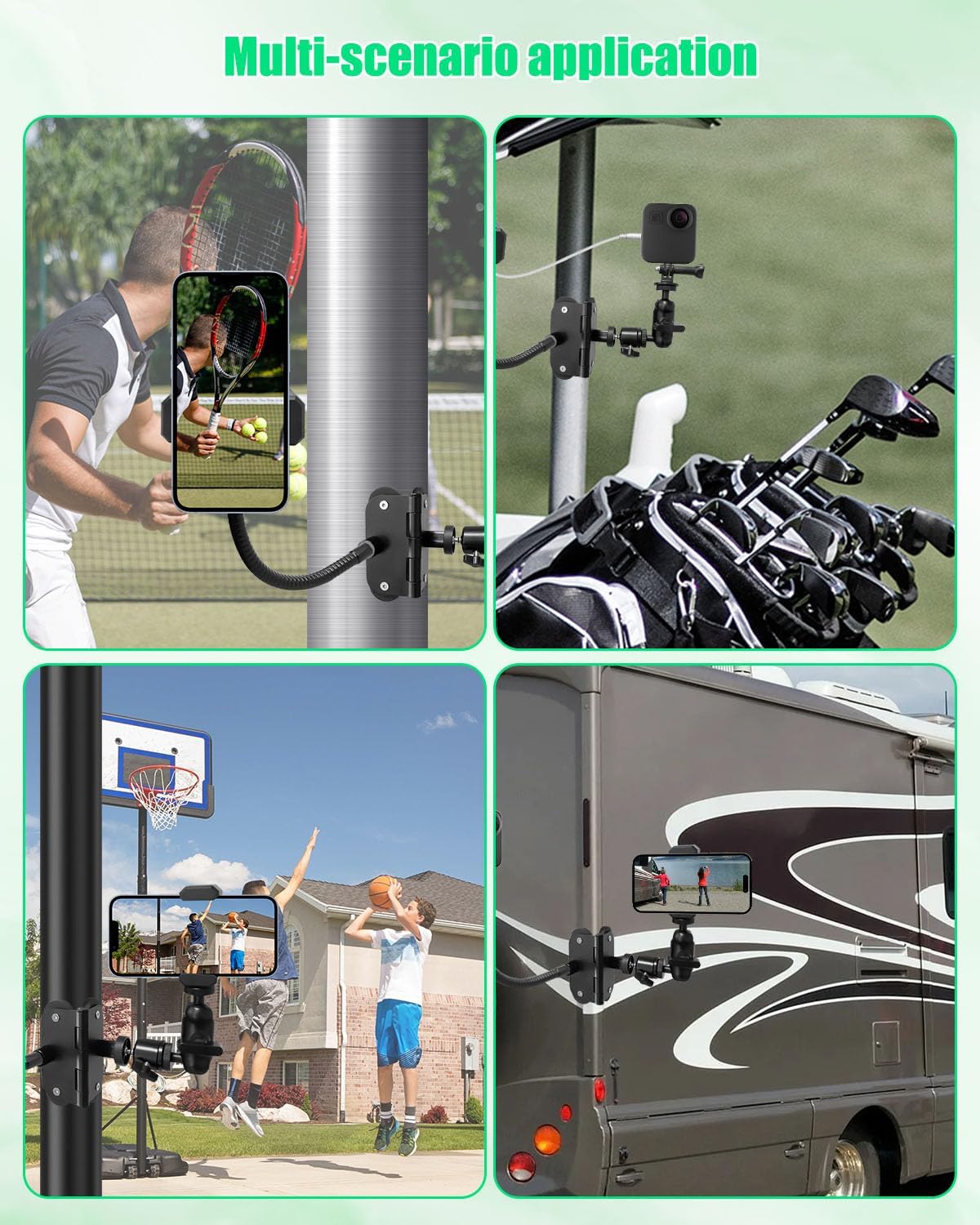 Magnetic Fence Phone Holder with 4 Magnets Compatible with GoPro Mevo Start Insta360, Gamechanger Mounting Kit Firmly Attached, Magnet Camera Fence Mount for Baseball Softball Tennis