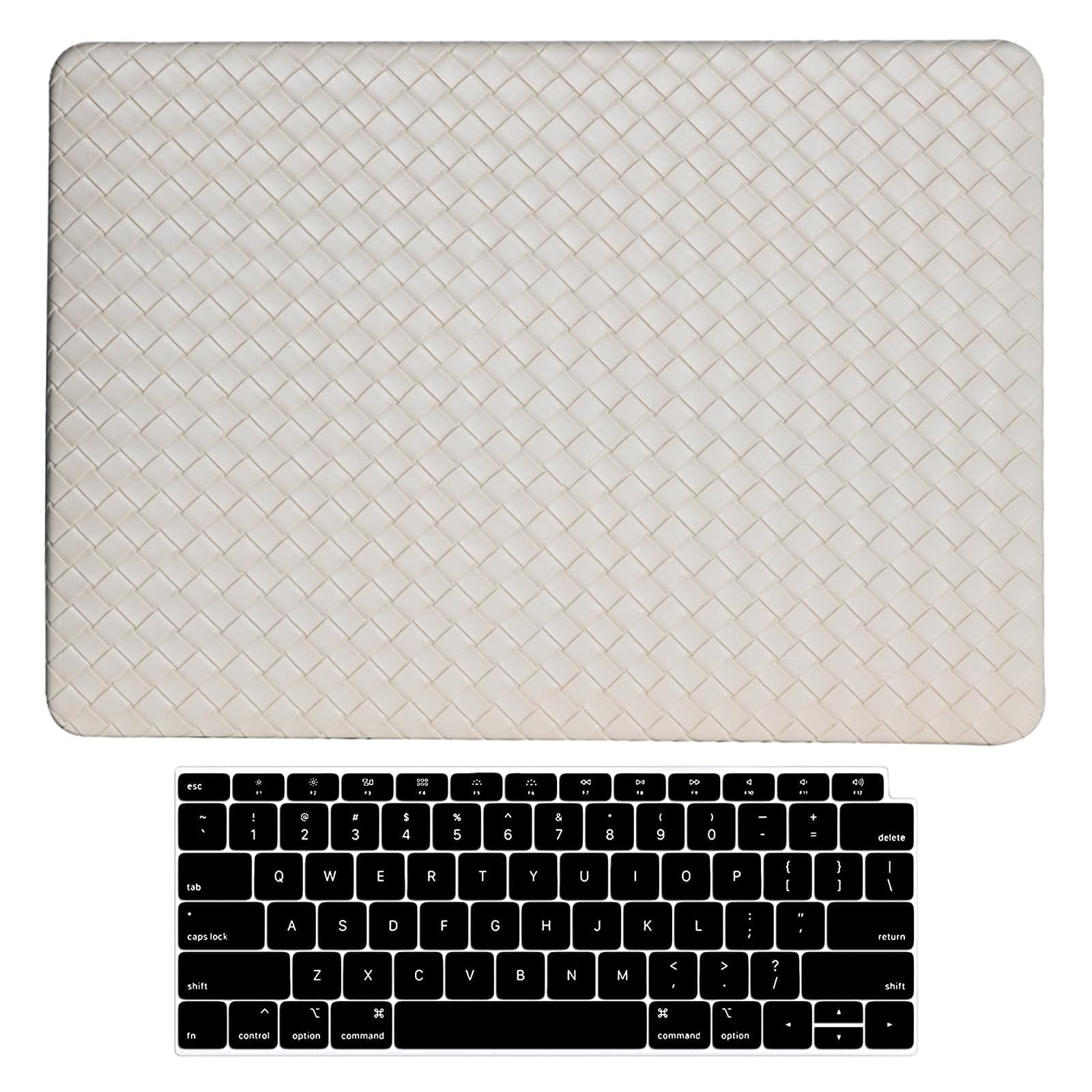 BYCeKe Woven Case Compatible with MacBook Air 15 inch 2025-2023 M4 A3241 M3 A3114 M2 A2941, for Mac Air 15 M3 Boho Chic Woven Textured Leather Hard