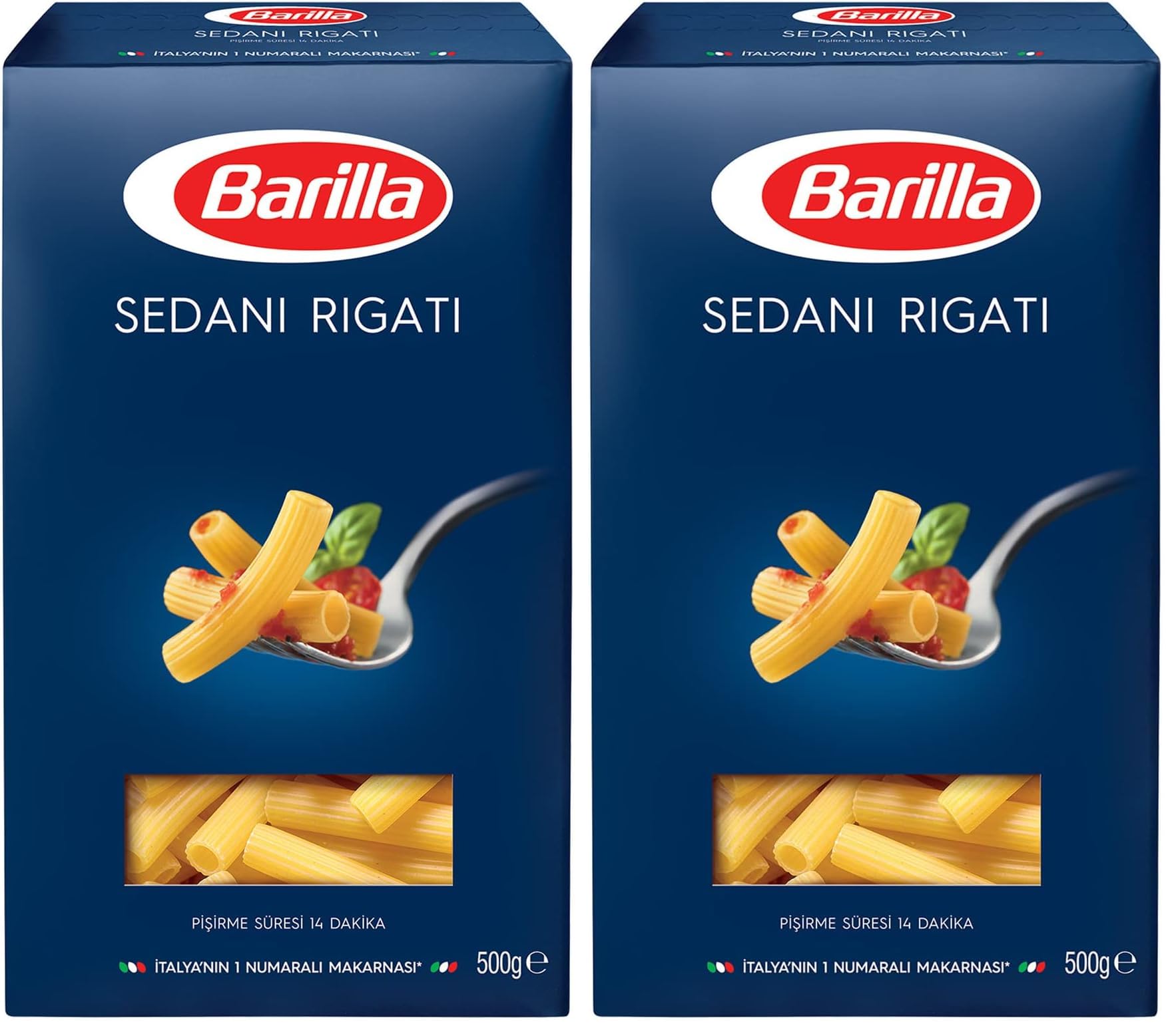 Barilla Ince Uzun (Sedani Rigati) Makarna 500 Gr 2li paket