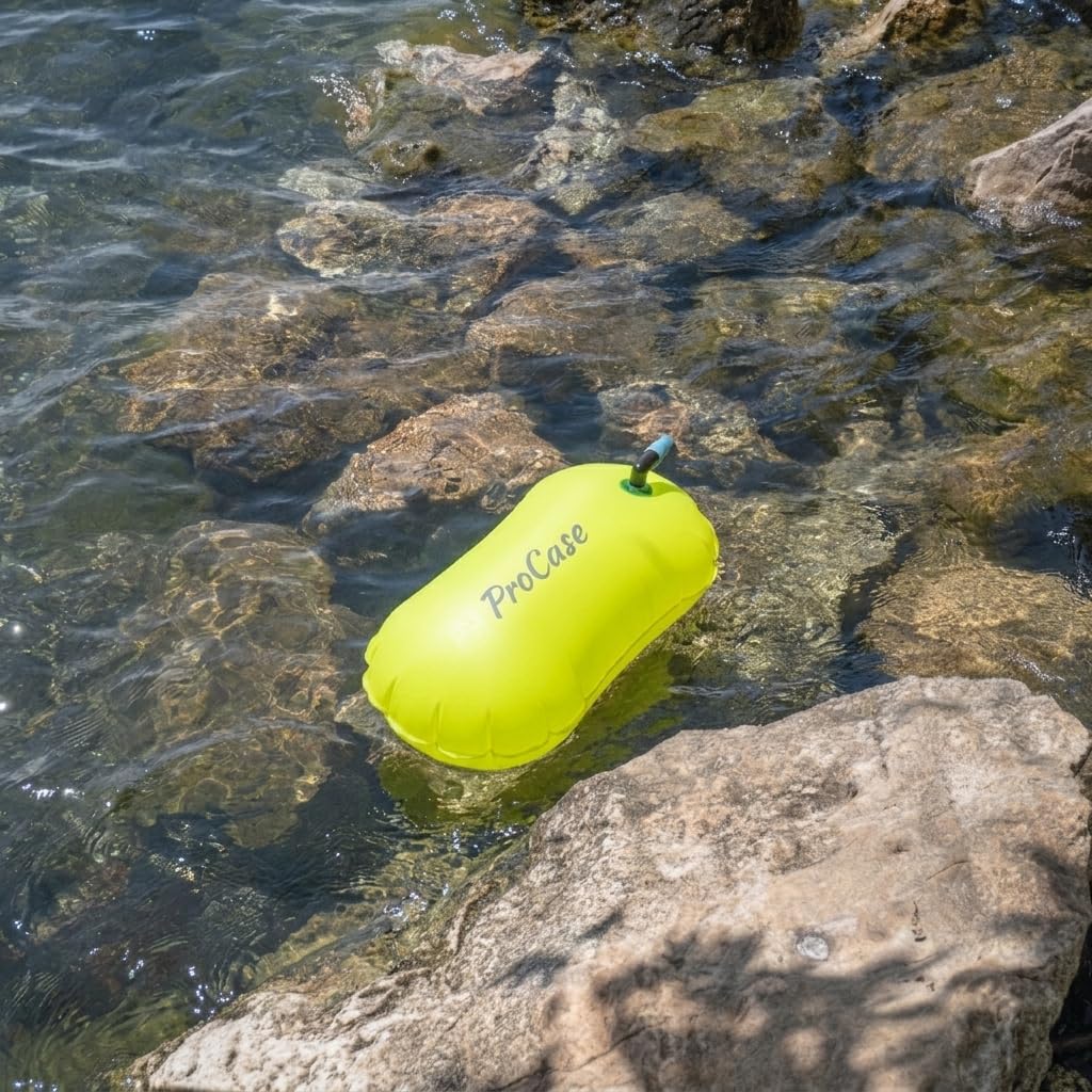 ProCase Boya de Natación para Aguas Abiertas, Flotadora de Color Llamativo para Nadar, con Cinturón Ajustable para Nadador, Triatleta, Kayakista, Buceador y Entrenamiento de Natación Segura